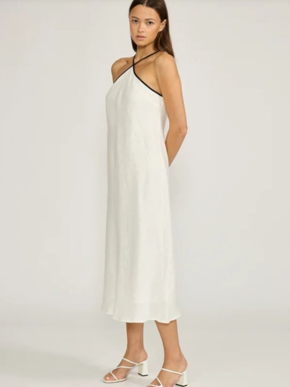NWT - Lucy Paris Grace Midi Dress - White Black - XS